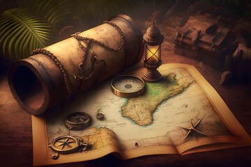 pirate map created using AI Generative Technology