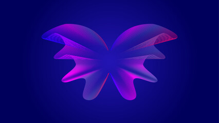 Concept of metaverse, virtual reality experience with abstract sphere, Shiny abstract butterfly futuristic wave vector illustration eps10 lines technology backgound