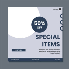 Editable minimal square banner template. Suitable for social media post and web internet ads. Vector illustration with photo college