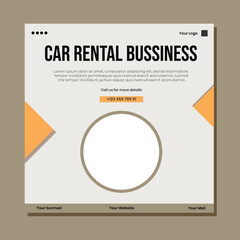 editable square banner template. Flat design vector with photo collage. Usable for social media, story and web internet ads.