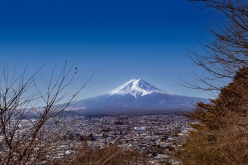 Fototapeta premium Mt. Fuji view on January, Japan.
