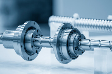 Closeup scene the spare parts  lead ball screw set.