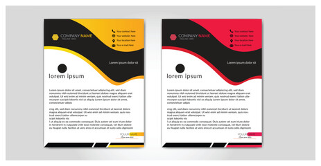  Clean and professional corporate company business letterhead template design with color variation bundle,Letterhead template in Abstract style design