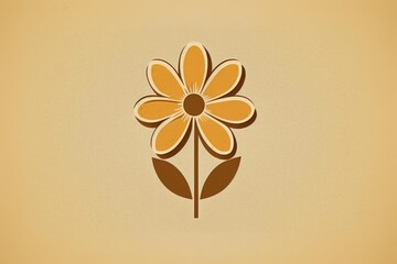 Flower with orange petals on green background, created using generative ai technology