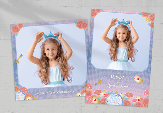 Children's Birthday Wonderland Photo Card Template