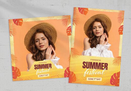 Summer Festival Tropical Photo Card Template