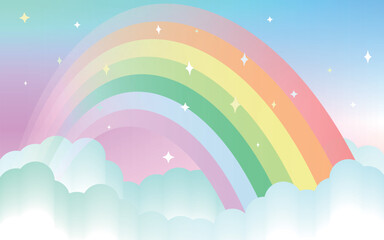 ゆめかわな虹と星の背景