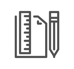 Graphic design related icon outline and linear vector.