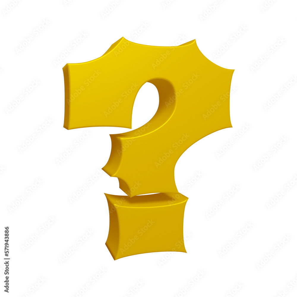 Poster golden question mark or icon design in 3d rendering