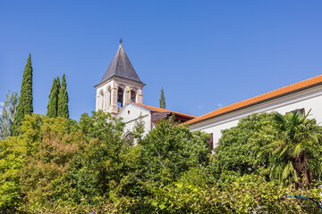 The Visovac Monastery rising high above its garden in the Krka National Park