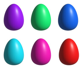 Colorful Easter Eggs, 3d illustration
