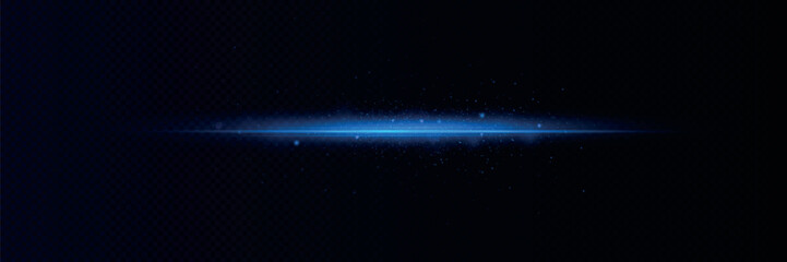 Motion light effect for banners. Blue lines. The effect of speed on a blue background. lines of light, speed and movement. Vector lens flare.