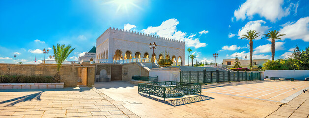 Panorama of Mausoleum Mohammed V in Rabat. Morocco, Africa