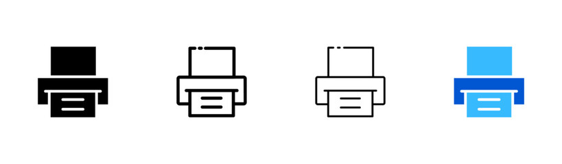Fax line icon. Printer, business contacts, send information, working communication, remote. Technology concept. Vector icon in line, black and colorful style on white background