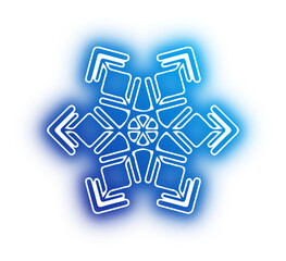 Collection of snowflake neon
