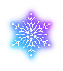 Collection of snowflake neon