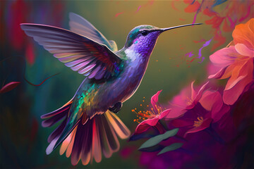 Fototapeta premium Hummingbird in the woods