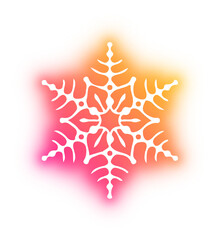 Collection of snowflake neon