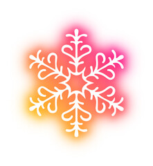 Collection of snowflake neon