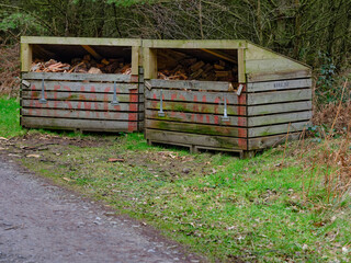 Log stores for the forest chalets