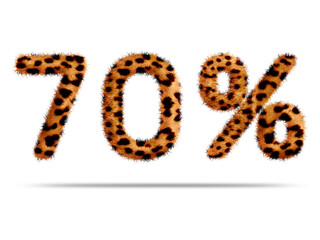 70 percent with leopard fur texture for special offer discount sale concept