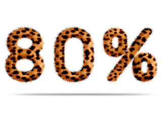 80 percent with leopard fur texture for special offer discount sale concept