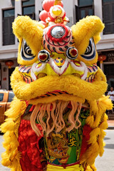 Dragon head costume at Chinese New year celebration in Malaysia