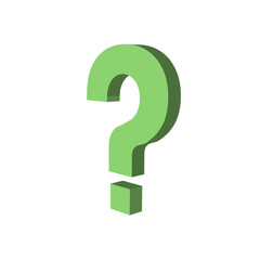 3D isolated question mark, colorful interrogation mark