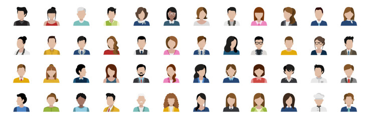 Man and woman silhouette icon. Avatar profile. Vector illustration.