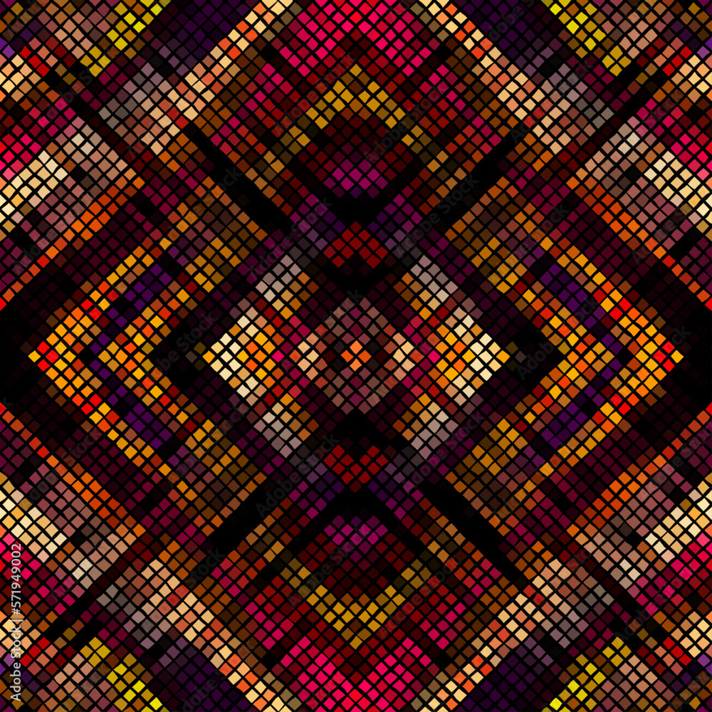 Poster vector seamless mosaic art pattern. art background.