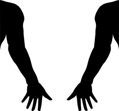 recommend clip art: Male arms silhouettes isolated over white background, man hands vector illustration