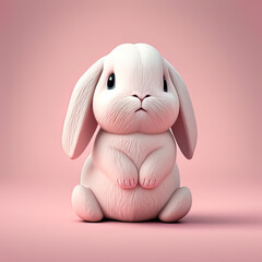 Obraz na płótnie Canvas Cute Cartoon Easter Bunny