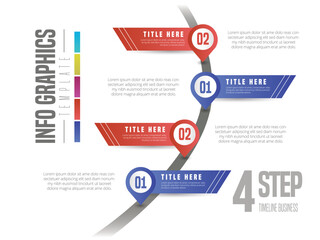 Abstract infographic showing the 5-step process of a business plan timeline For presentations and posters. Vector illustration.