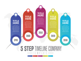 Abstract infographic showing the 5-step process of a business plan timeline For presentations and posters. Vector illustration.