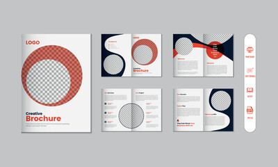 8 pages corporate modern brochure and company profile, magazine, portfolio template design