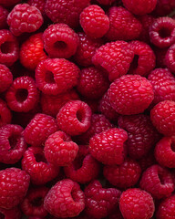 Fresh Raspberries Background, close-up