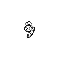 chef silhouette black logo concept template restaurant