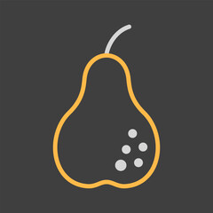 Pear vector on dark background icon