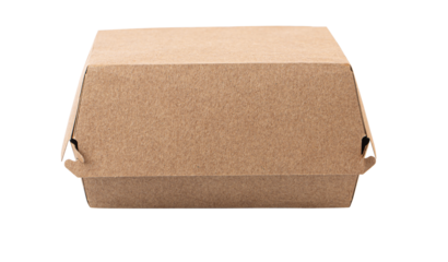 closed empty hamburger box