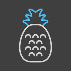 Pineapple tropical fruit vector icon