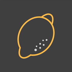 Lemon vector on dark background icon