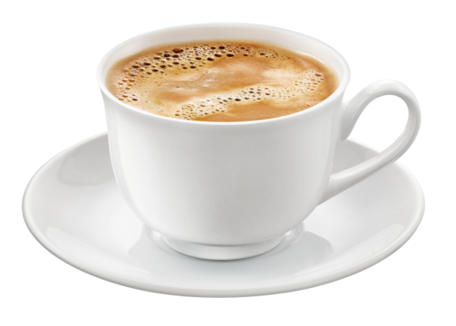 xícara de café expresso em fundo transparente - xicara de cappuccino 