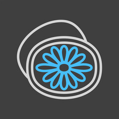 Kiwi vector on dark background icon