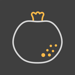 Garnet, Pomegranate vector icon