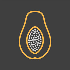 Papaya tropical fruit vector icon