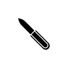 Knife icon. Simple style crime poster background symbol. Knife brand logo design element. Knife t-shirt printing. vector for sticker.