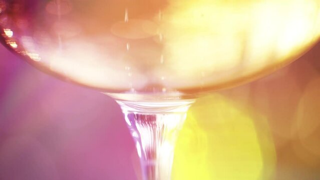 Champagne fizzing in a glass