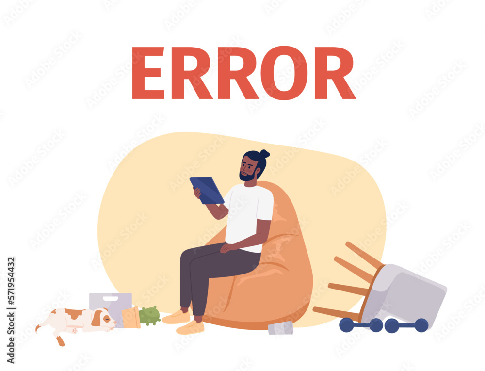Poster internet connection keeping dropping vector empty state illustration. editable 404 not found page fo