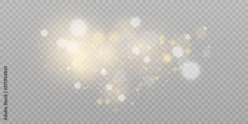 Poster Light effect with lots of shiny highlights shining on a transparent background for holiday and greeting illustrations.