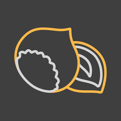 Hazelnut vector on dark background icon